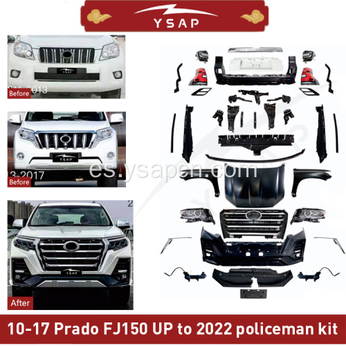 2010-2017 PRADO FJ150 Actualización a 2022 Policeman Bodykit